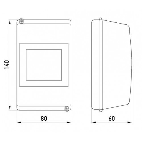 Корпус пластиковий на 4 модулі без дверцят 80х140х60 мм IP40 (CSU1034) E.NEXT
