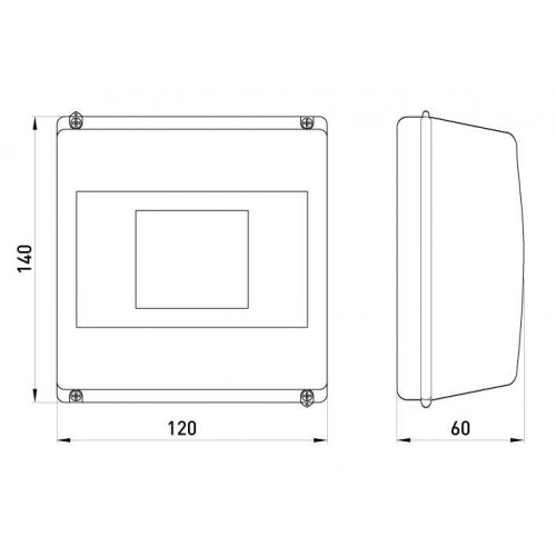Корпус пластиковий на 8 модулів навісний без дверцят 120х140х60 мм IP40 (CSU1035) E.NEXT