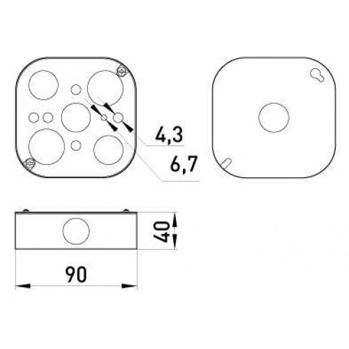 Коробка розпаячна 90х90 мм для труб металева з кришкою товщина стінки 1,5 мм (i0520002) E.NEXT