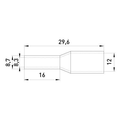 Ізольований наконечник втулковий для проводу 35 мм2 штир 16 мм сірий 50 шт (s3036056) E.NEXT