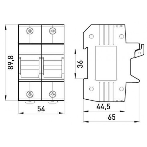 Утримувач запобіжника на Дін-рейку 14х51 мм 2 полюси 63 А (i0300005) E.NEXT