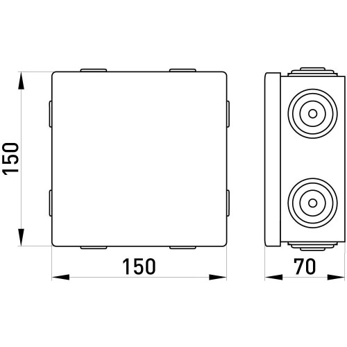 Розподільча коробка ПВХ 150х150х70 мм IP55 (p016104) E.NEXT