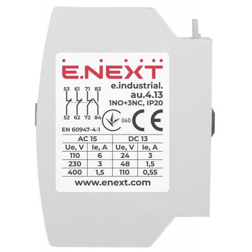 Додатковий контакт 1р+3з для контакторів серії INDUSTRIAL (i0140008) E.NEXT