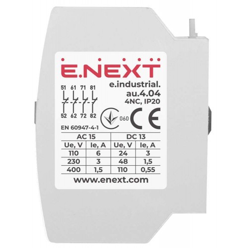Додатковий контакт 4з для контакторів серії INDUSTRIAL (i0140009) E.NEXT