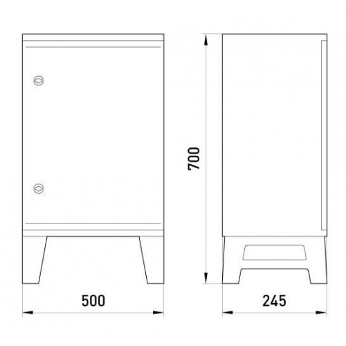Корпус удароміцний з АБС-пластика 500х700х245мм з панеллю під 3-фазний лічильник і 16 модулів та 8 розеток IP65 (CP5502) E.NEXT