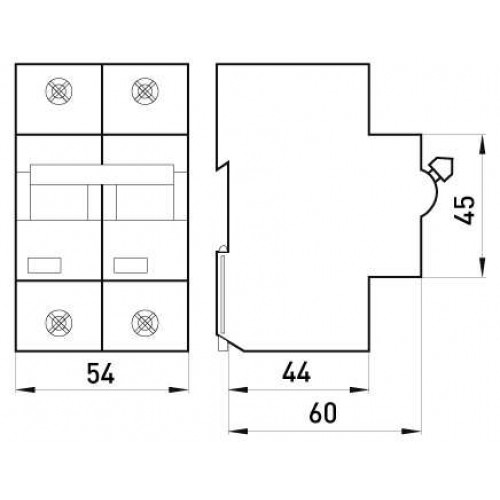 Модульний автоматичний вимикач 2 полюси 63 А характеристика D 15 кА серія INDUSTRIAL (i0630005) E.NEXT
