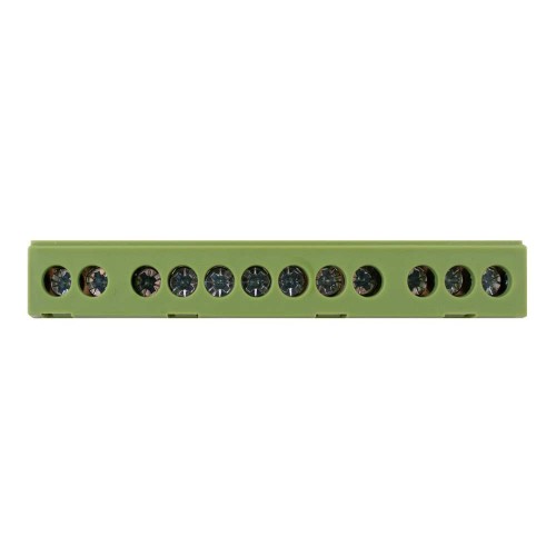 Шина нульова 12 отворів на DIN-рейку в ізольованому корпусі зелена (p0650015) E.NEXT
