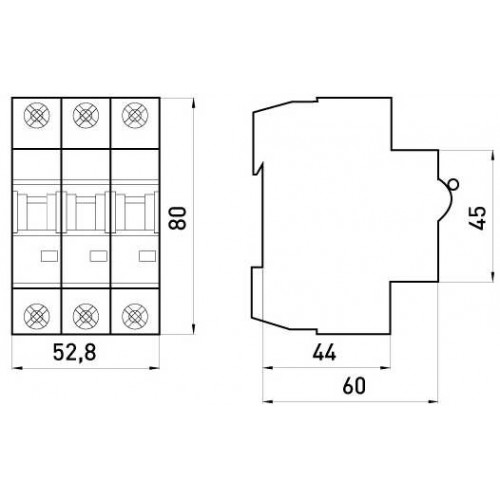 Модульний автоматичний вимикач 3 полюси 63 А характеристика C 10 кА серія INDUSTRIAL (i0180027) E.NEXT