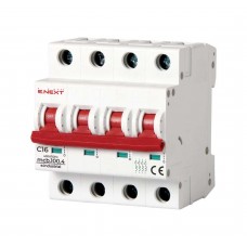 Модульний автоматичний вимикач 4 полюси 16 А характеристика C 10 кА серія INDUSTRIAL (i0180030) E.NEXT