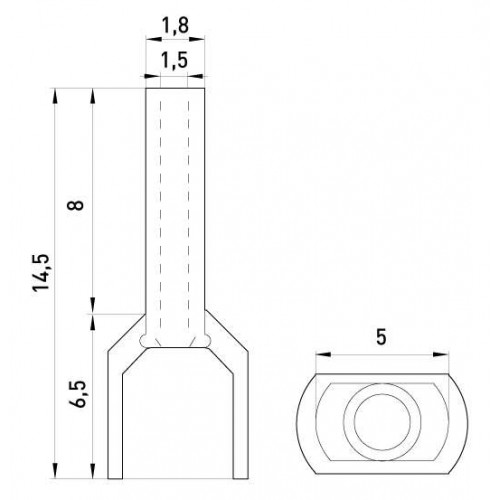 Ізольований наконечник втулковий для обтискання двох проводу 0,5 мм2 штир 8 мм білий 100 шт (s4037000) E.NEXT