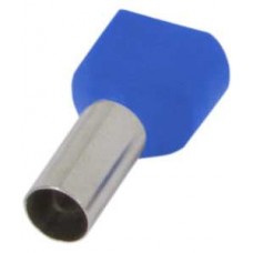 Ізольований наконечник втулковий для обтискання двох проводів 0,75 мм2 штир 10 мм блакитний 100 шт (s4037002) E.NEXT