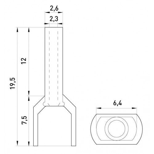 Ізольований наконечник втулковий для обтискання двох проводів 1,5 мм2 штир 12 мм чорний 100 шт (s4037006) E.NEXT