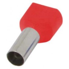 Ізольований наконечник втулковий для обтискання двох проводів 2,5 мм2 штир 10 мм червоний 100 шт (s4037007) E.NEXT