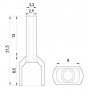 Ізольований наконечник втулковий для обтискання двох проводів 2,5 мм2 штир 13 мм сірий 100 шт (s4037008) E.NEXT