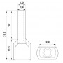 Ізольований наконечник втулковий для обтискання двох проводів 4 мм2 штир 12 мм помаранчевий 100 шт (s4037009) E.NEXT