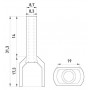 Ізольований наконечник втулковий для обтискання двох проводів 16 мм2 штир 14 мм сірий 100 шт (s4037012) E.NEXT