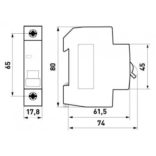 Модульний автоматичний вимикач 1 полюс 1 А характеристика D 6 кА серія PRO (p0710001) E.NEXT