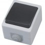 Вимикач накладний прохідний 1-клавішний 10А 250V IP54 сірий ATOM (112-100-0007-010) Horoz Electric
