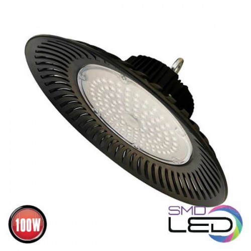Світильник підвісний вологозахищений LED 100W 6400K 9500Lm 100-265V IP65 d-298,5мм. чорний ASPENDOS-100 (063-004-0100-010) Horoz Electric