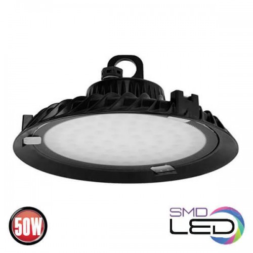 Світильник промисловий підвісний LED 50W 6400K 5000Lm 175-250V IP65 d-172мм. чорний GORDION-50 (063-006-0050-010) Horoz Electric
