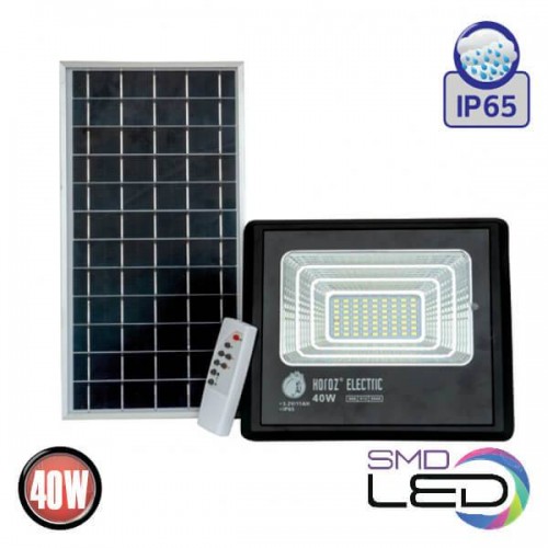 Прожектор світлодіодний з сонячною панеллю 40W 840Lm 6400K IP65 чорний TIGER-40 (068-012-0040-010) Horoz Electric