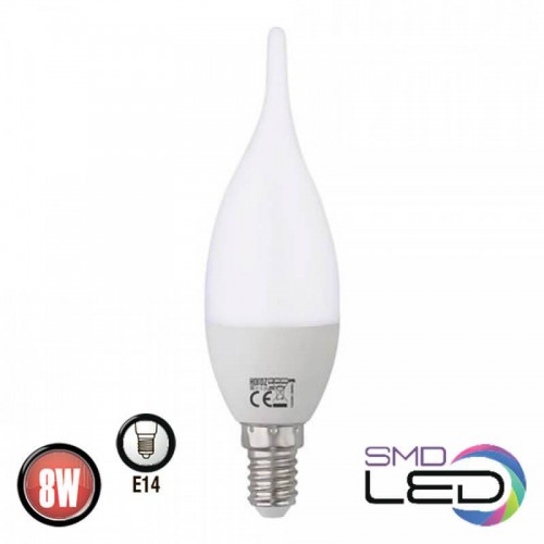 Світлодіодна лампа свічка на вітрі 8W 4200K Е14 800Lm 175-250V CRAFT-8 (001-004-0008-030) Horoz Electric