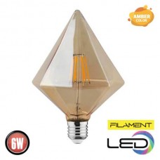 Світлодіодна лампа філамент 6W Е27 2200К 540Lm 220-240V RUSTIC PYRAMID-6 (001-035-0006-010) Horoz Electric