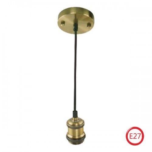 Світильник підвісний E27 250V 1м. металевий бронзовий TESLA (021-003-0001-020) Horoz Electric