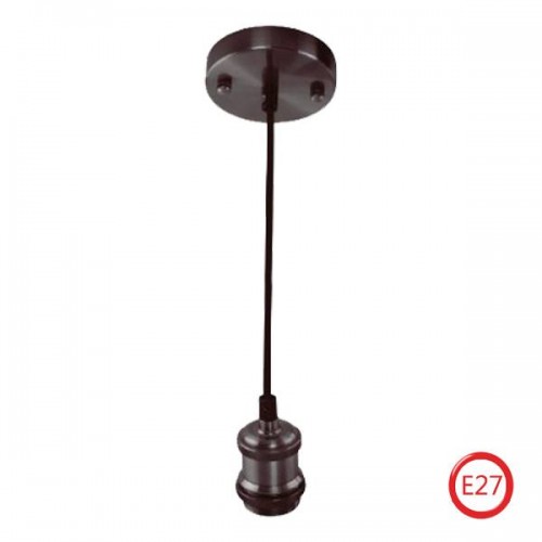 Світильник підвісний E27 250V 1м. металевий чорний перламутр TESLA (021-003-0001-050) Horoz Electric