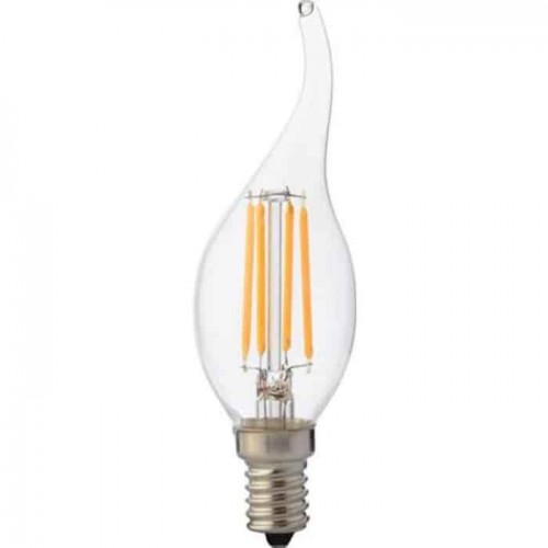 Світлодіодна лампа філамент 6W свічка на вітрі Е14 4200K 700Lm 220-240V FILAMENT FLAME-6 (001-014-0006-030) Horoz Electric