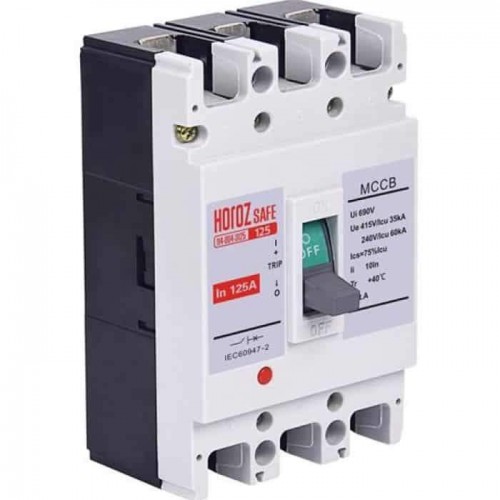 Автоматичний вимикач 3Р 125А C 35кА 400V SAFE (114-004-3125-010) Horoz Electric