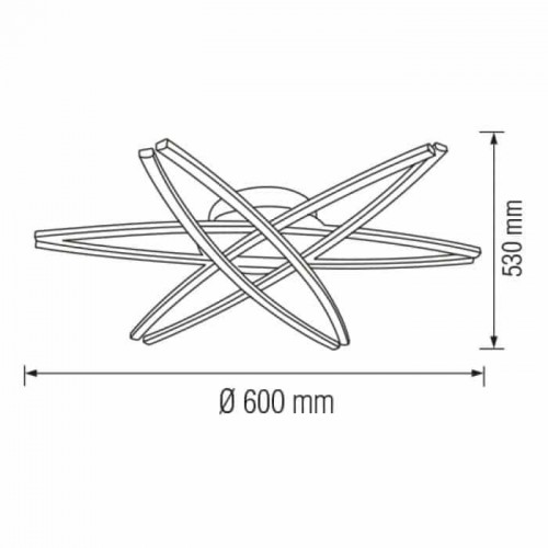 Люстра світлодіодна 35W 4000K 2100Lm 110-240V 600х530мм хром AVALON (019-018-0035-010) Horoz Electric