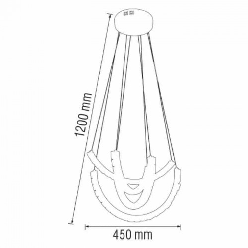 Люстра світлодіодна 33W 4000K 2310Lm 180-260V 450х1200мм кришталь AVATAR (019-039-0033-010) Horoz Electric