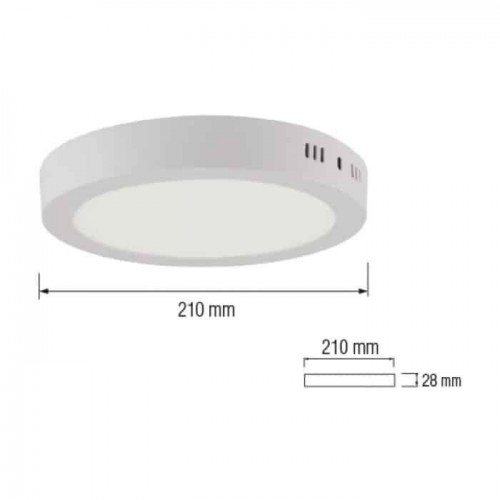 Світильник накладний світлодіодний 18W 4200K 1300Lm 165-260V d-210мм білий круглий CAROLINE-18 (016-025-0018-030) Horoz Electric