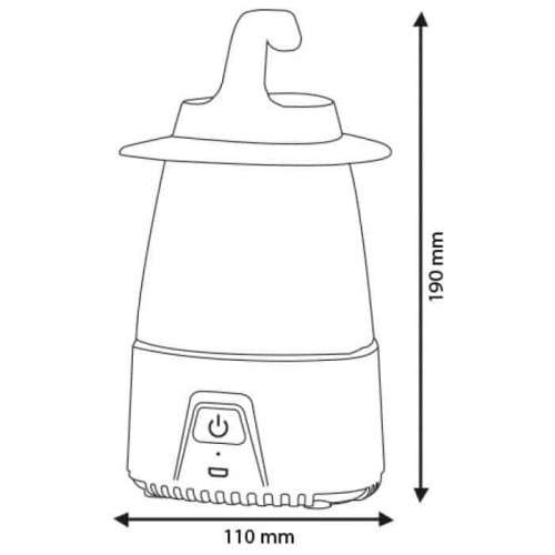 Ліхтар акумуляторний світлодіодний 25W 40-550Lm 220-240V IP20 110х190мм. настільний жовтий CRESPO (084-036-0025-010) Horoz Electric