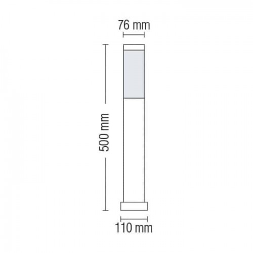 Світильник садово-парковий E27 60W 220-240V IP44 500мм. стовпчик матовий хром DEFNE-4 (075-004-0004-010) Horoz Electric