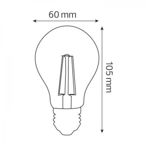 Світлодіодна лампа філамент 8W А60 Е27 4200K 850Lm 220-240V FILAMENT GLOBE-8 (001-015-0008-030) Horoz Electric