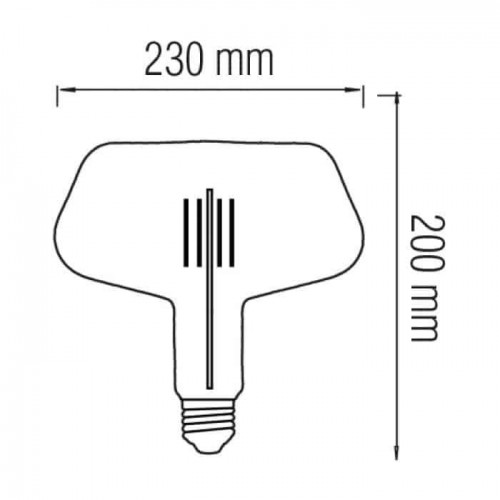 Світлодіодна лампа філамент 8W 2400K E27 250Lm 220-240V титан 200мм GINZA-XL (001-050-0008-120) Horoz Electric