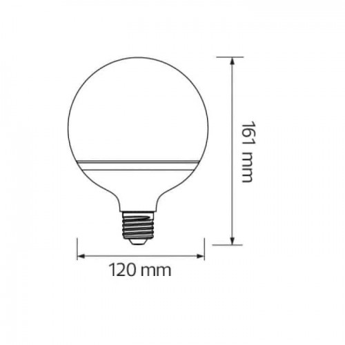 Світлодіодна лампа ШАР 20W 3000K E27 1650Lm 175-250V GLOBE-20 (001-020-0020-051) Horoz Electric