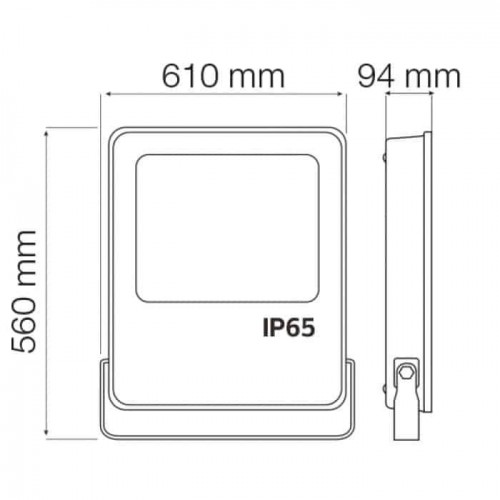 Прожектор світлодіодний 400W 6400K 34000Lm 85-265V IP65 чорний LION-400 (068-013-0400-011) Horoz Electric