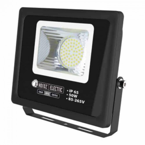 Прожектор світлодіодний 50W 6400K 4250Lm 85-265V IP65 чорний LION-50 (068-013-0050-010) Horoz Electric