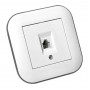 Розетка ТФ білий+сірий LOFT (404-010303-221) Horoz Electric