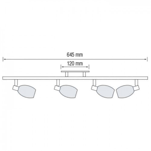 Світильник стельовий 4xE14 220-240V 645mm хром MANAVGAT-4 (035-003-0004-010) Horoz Electric