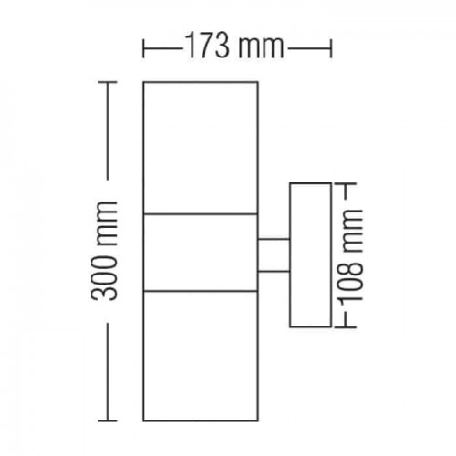 Світильник садово-парковий E27 2х60W 220-240V IP44 300мм. настінний чорний MANOLYA-3 (075-008-0003-010) Horoz Electric