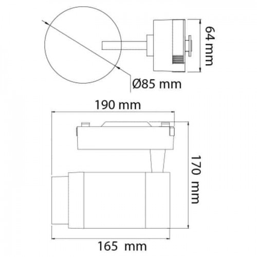 Світильник трековий світлодіодний 30W 4200K 2250Lm 100-240V білий MONACO-30 (018-019-0030-010) Horoz Electric