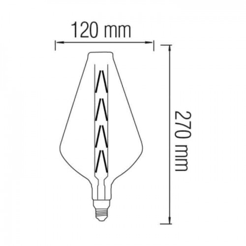 Світлодіодна лампа філамент 8W 2200K E27 620Lm 220-240V янтарна 270мм PARADOX (001-052-0008-010) Horoz Electric