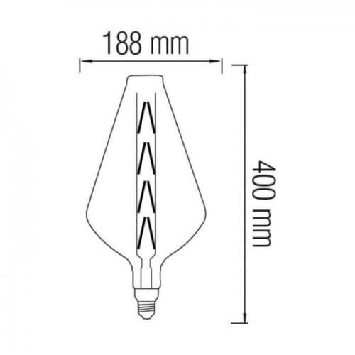 Світлодіодна лампа філамент 8W 2400K E27 250Lm 220-240V титан 400мм PARADOX-XL (001-052-0008-120) Horoz Electric