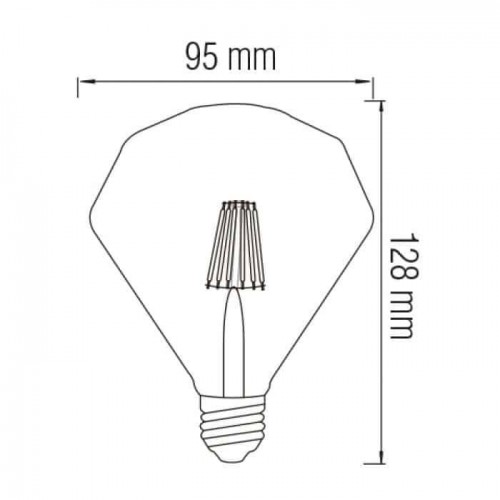 Світлодіодна лампа філамент 4W Е27 2200К 360Lm 220-240V RUSTIC DIAMOND-4 (001-034-0004-010) Horoz Electric