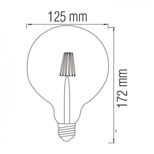 Світлодіодна лампа філамент 6W Е27 2200К 540Lm 220-240V RUSTIC GLOBE-6 (001-030-0006-010) Horoz Electric