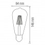 Світлодіодна лампа філамент 6W Е27 2200К 540Lm 220-240V RUSTIC VINTAGE-6 (001-029-0006-010) Horoz Electric